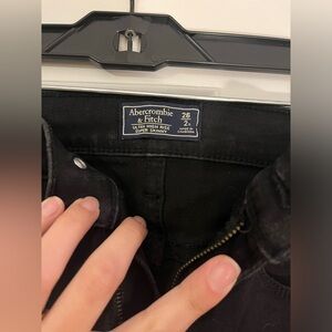 Ultra high rise super skinny black jeans with holes form Abercrombie size 2S